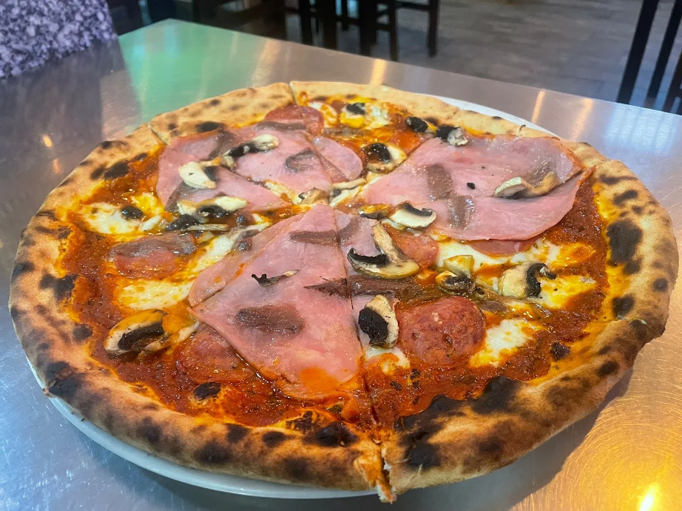 Pizza de horno de leña